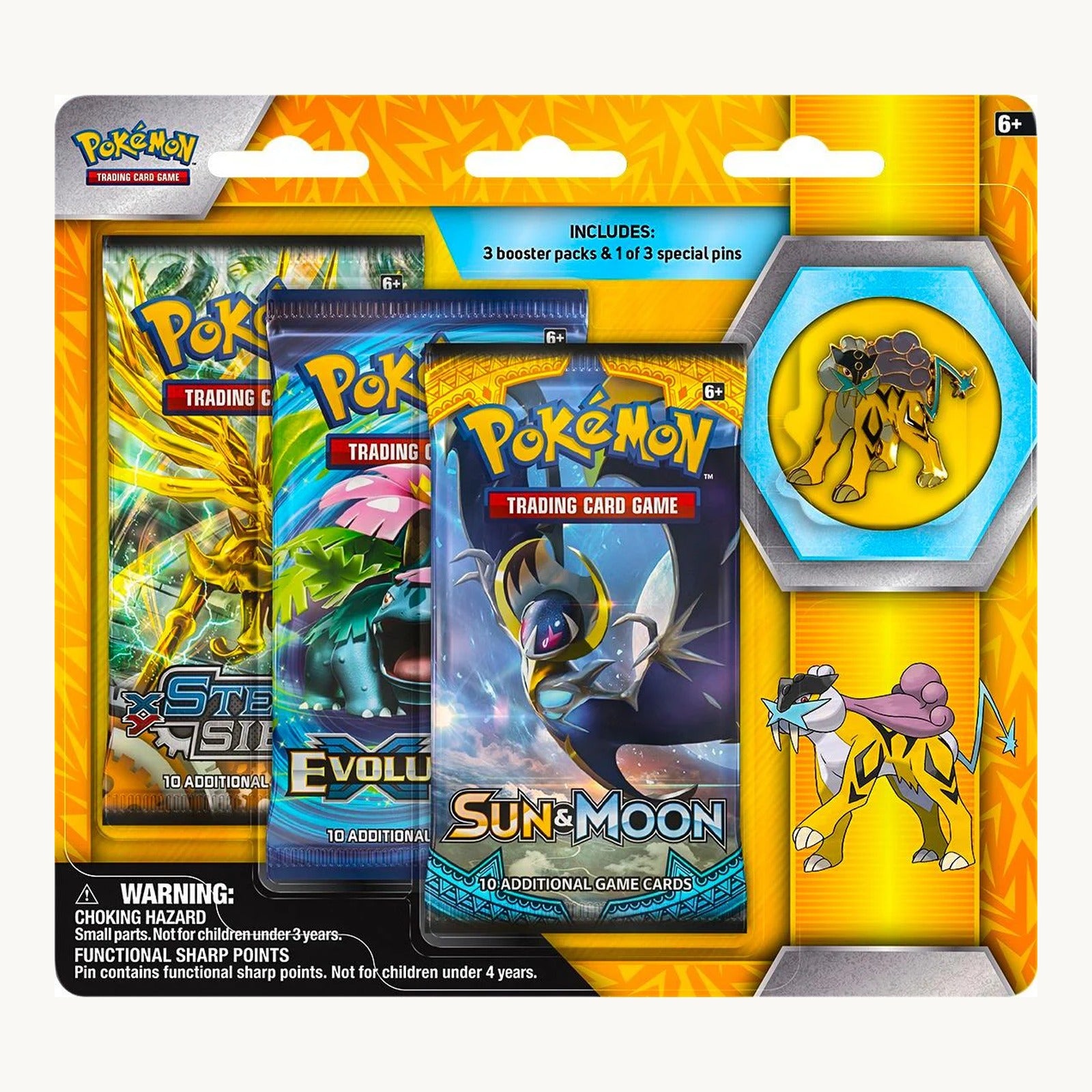 Raikou 3 Pack Blister (Evolutions,Steam Siege and Sun and Moon)