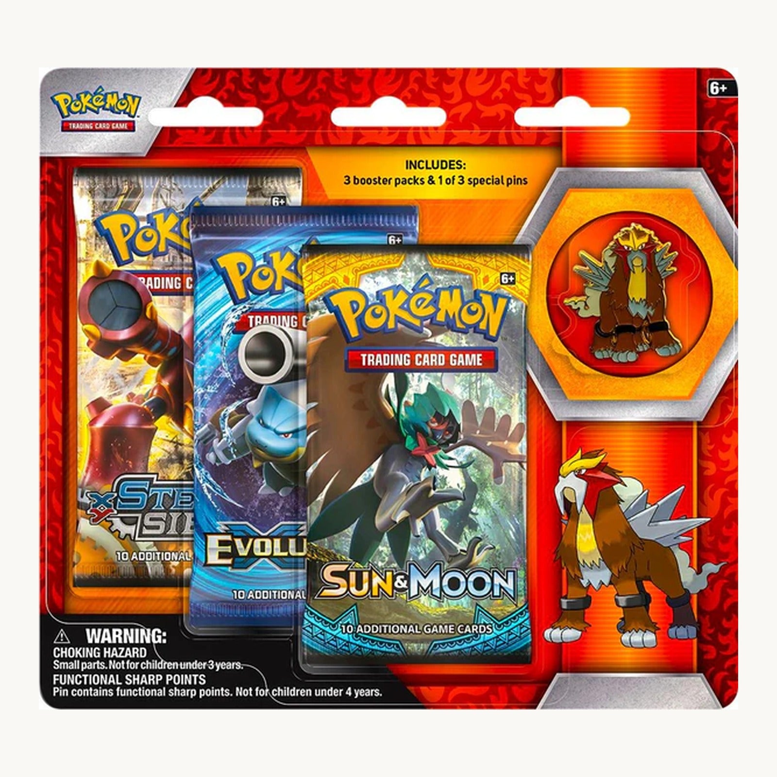 Entei 3 Pack Blister (Evolutions,Steam Siege and Sun and Moon)