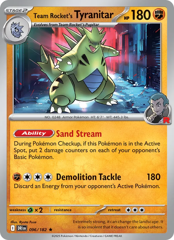 Team Rocket's Tyranitar - Destined Rivals - #096 - Near Mint - Pokemon Card