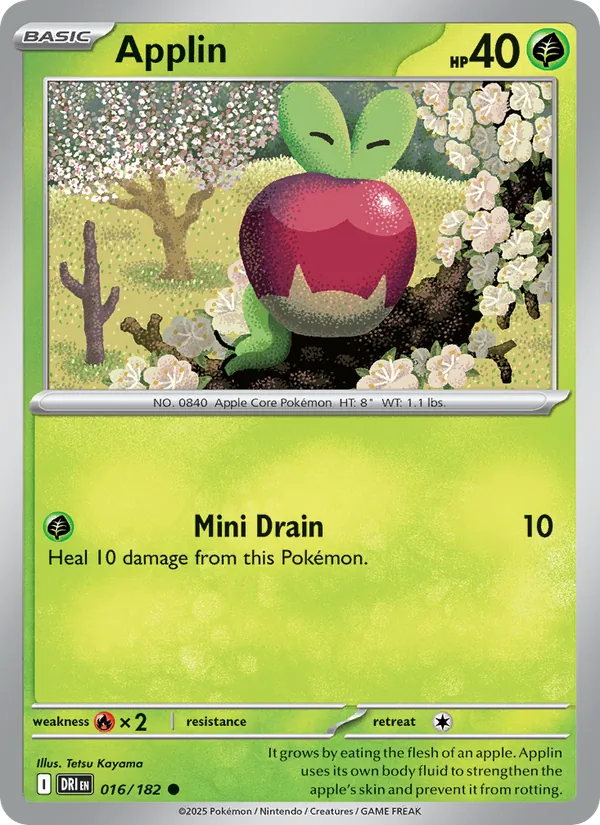 Applin - Destined Rivals - #016 - Near Mint - Pokemon Card