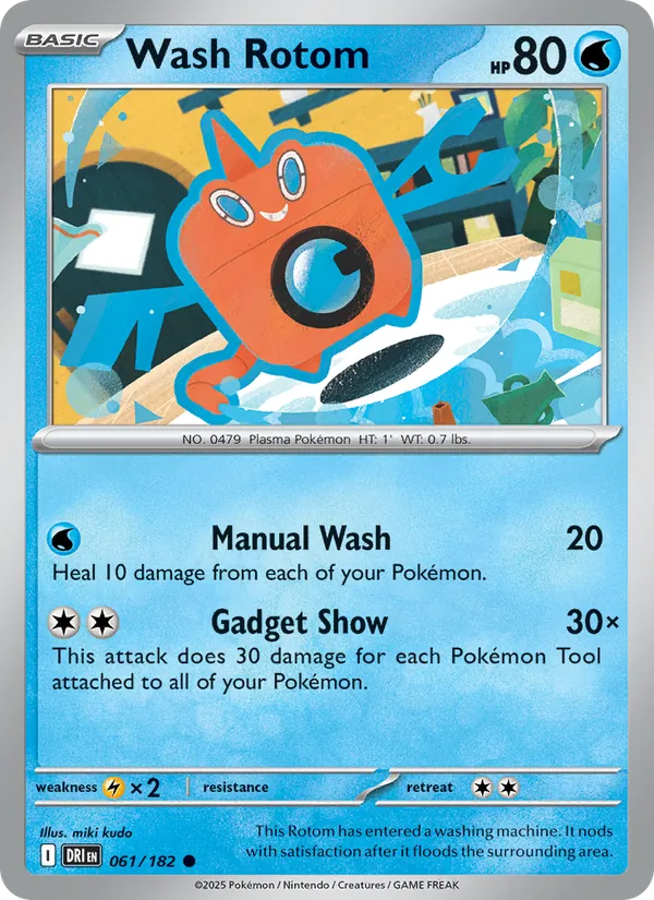 Wash Rotom - Destined Rivals - #061 - Near Mint - Pokemon Card