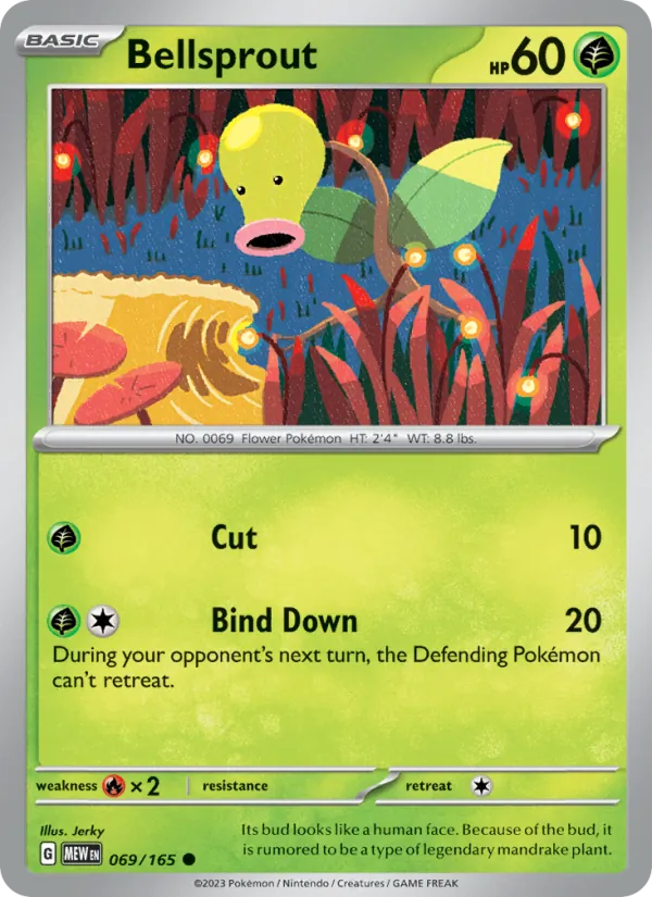 Bellsprout #69/165 Scarlet & Violet 151 Near Mint Pokemon Card