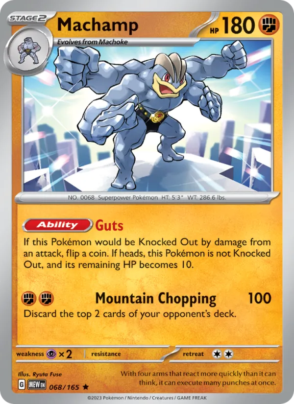Machamp #68/165 Scarlet & Violet 151 Near Mint Pokemon Card