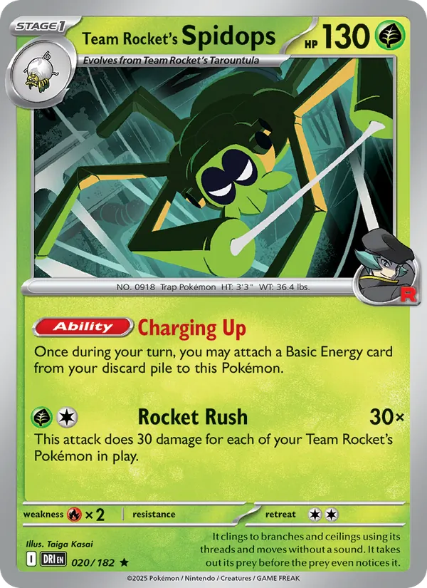 Team Rocket's Spidops - Destined Rivals - #020 - Near Mint - Pokemon Card