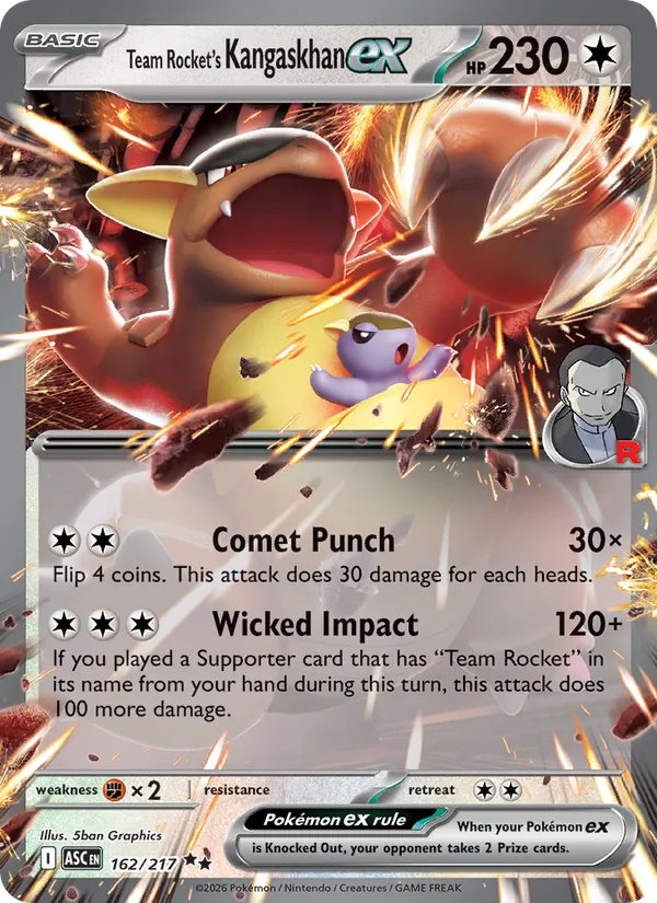 Team Rocket's Kangaskhan ex - Ascended Heroes - #162 - Near Mint - Pokemon Card