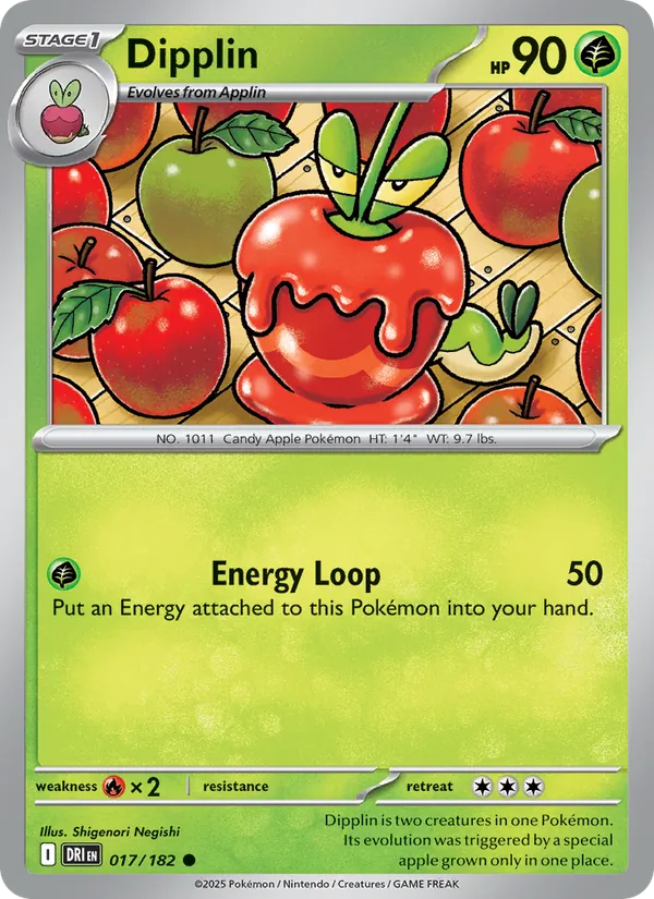 Dipplin - Destined Rivals - #017 - Near Mint - Pokemon Card
