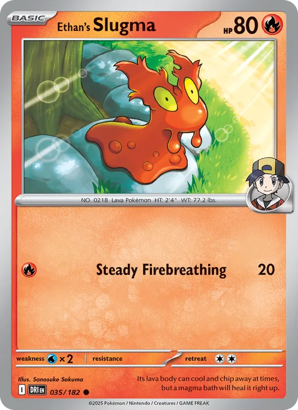 Ethan's Slugma - Destined Rivals - #035 - Near Mint - Pokemon Card