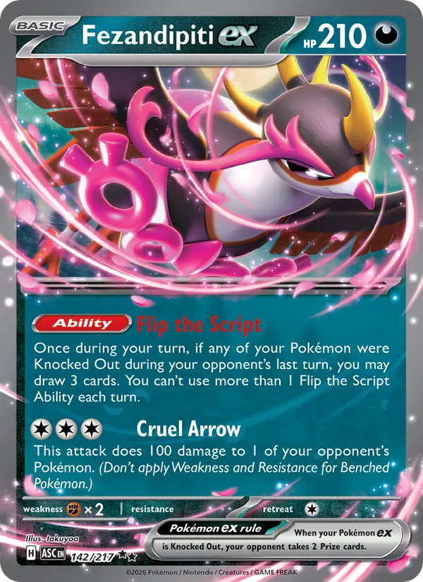 Fezandipiti ex - Ascended Heroes - #142 - Near Mint - Pokemon Card