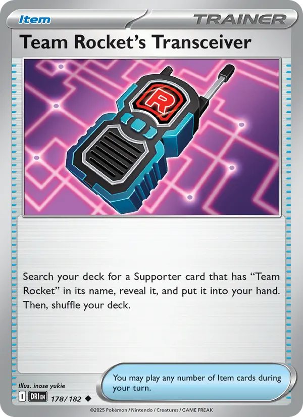 Team Rocket's Transceiver - Destined Rivals - #178 - Near Mint - Pokemon Card