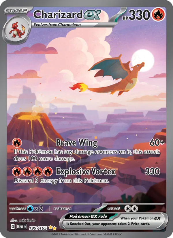 Charizard ex #199/165 Scarlet & Violet 151 Near Mint Pokemon Card