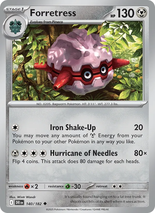 Forretress - Destined Rivals - #140 - Near Mint - Pokemon Card
