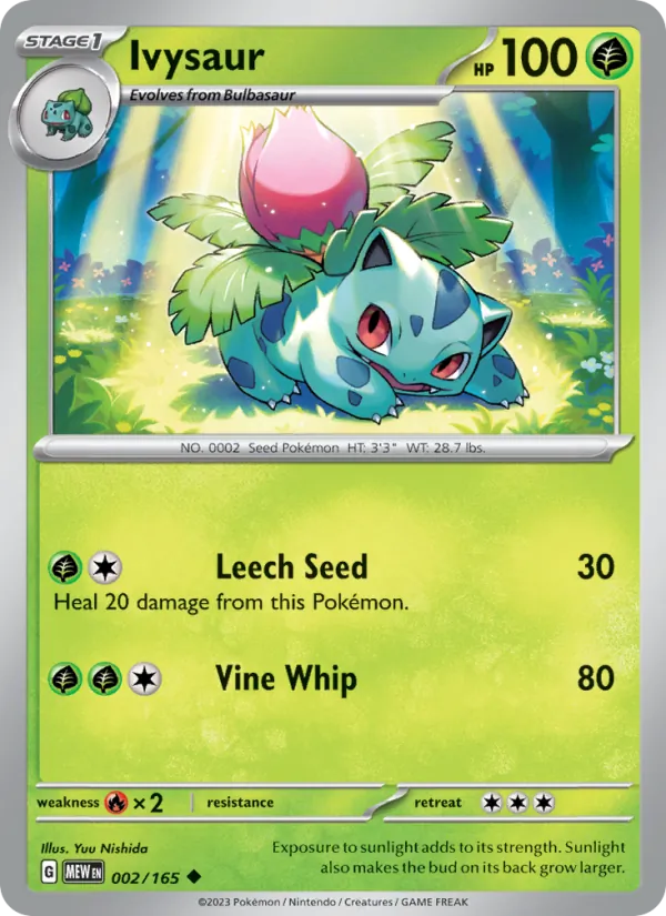 Ivysaur #2/165 Scarlet & Violet 151 Near Mint Pokemon Card