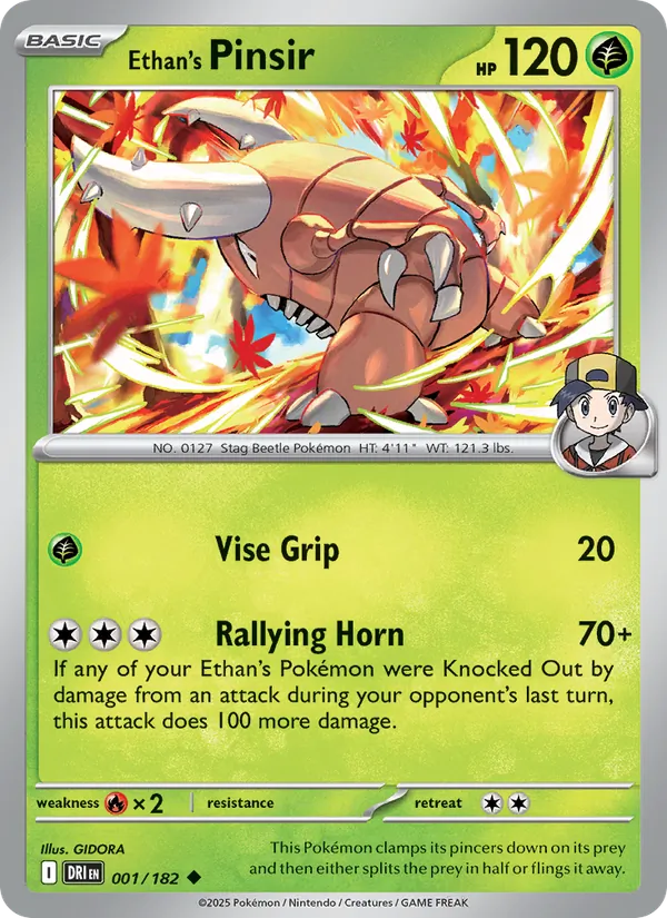 Ethan's Pinsir - Destined Rivals - #001 - Near Mint - Pokemon Card
