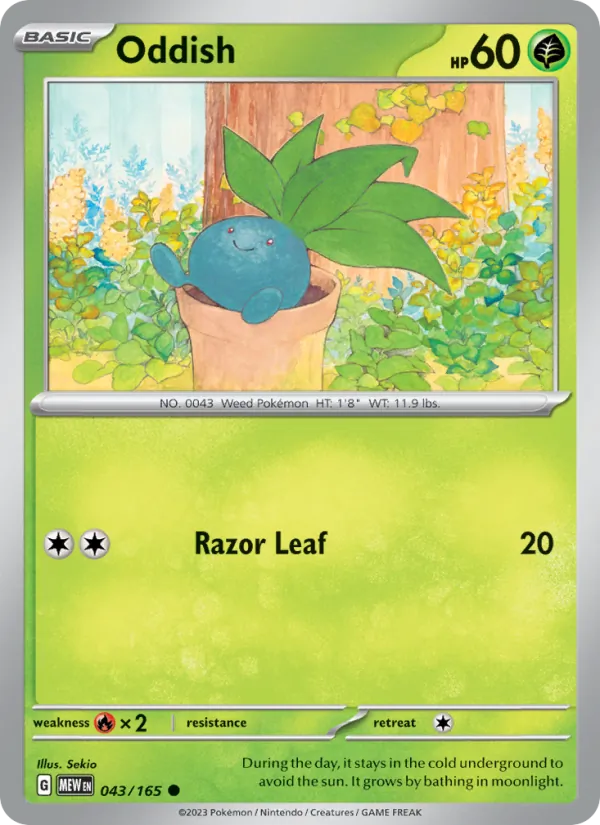 Oddish #43/165 Scarlet & Violet 151 Near Mint Pokemon Card