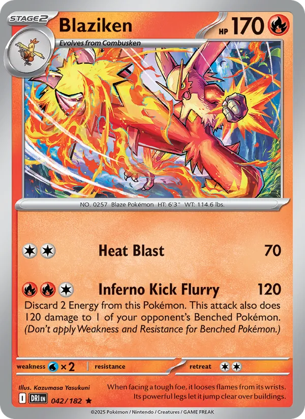 Blaziken - Destined Rivals - #042 - Near Mint - Pokemon Card