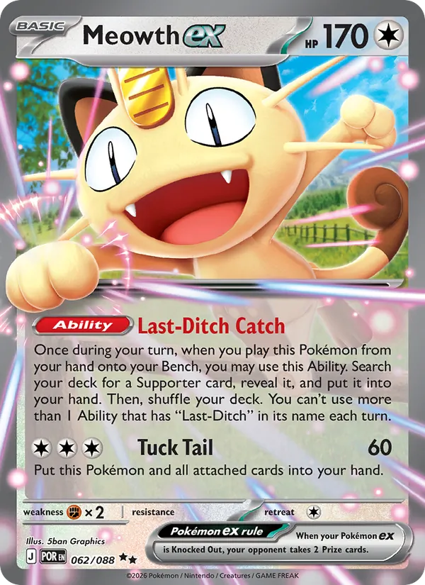 Meowth ex - Perfect Order - #062 - Near Mint - Pokemon Card