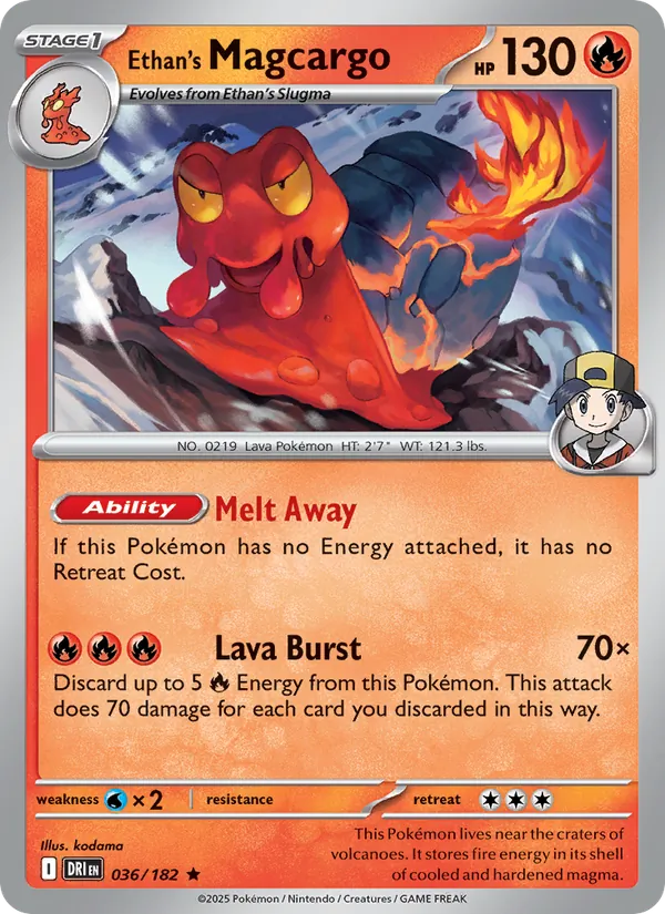 Ethan's Magcargo - Destined Rivals - #036 - Near Mint - Pokemon Card