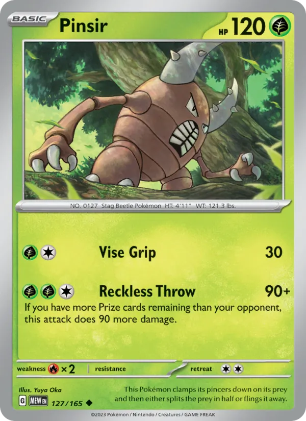 Pinsir #127/165 Scarlet & Violet 151 Near Mint Pokemon Card