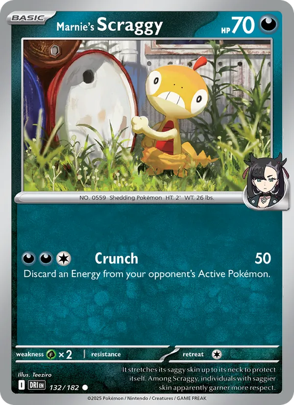 Marnie's Scraggy - Destined Rivals - #132 - Near Mint - Pokemon Card