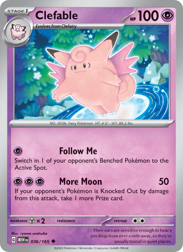 Clefable #36/165 Scarlet & Violet 151 Near Mint Pokemon Card