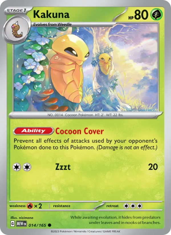 Kakuna #14/165 Scarlet & Violet 151 Near Mint Pokemon Card