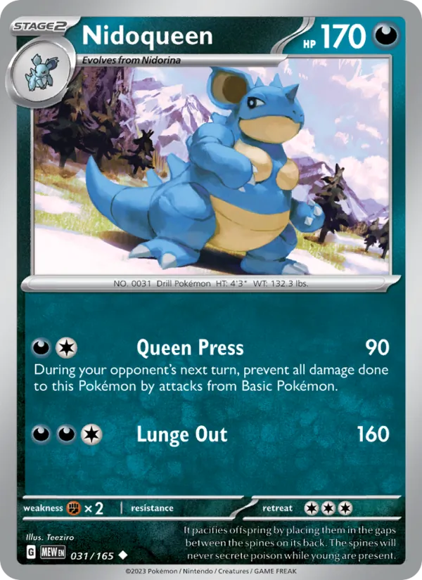 Nidoqueen #31/165 Scarlet & Violet 151 Near Mint Pokemon Card