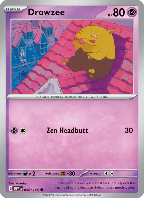 Drowzee #96/165 Scarlet & Violet 151 Near Mint Pokemon Card