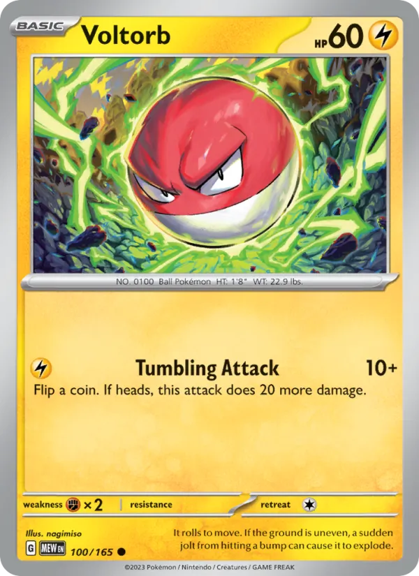 Voltorb #100/165 Scarlet & Violet 151 Near Mint Pokemon Card