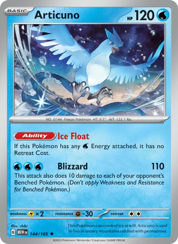 Articuno #144/165 Scarlet & Violet 151 Near Mint Pokemon Card