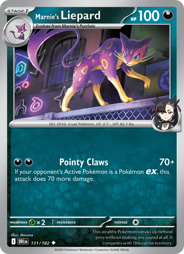 Marnie's Liepard - Destined Rivals - #131 - Near Mint - Pokemon Card