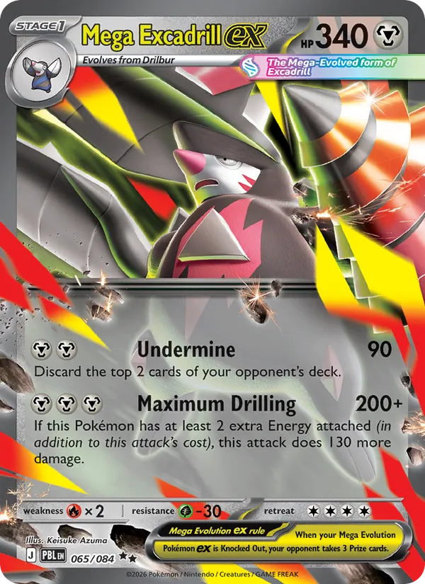 Mega Excadrill ex - Pitch Black - #065 - Near Mint - Pokemon Card