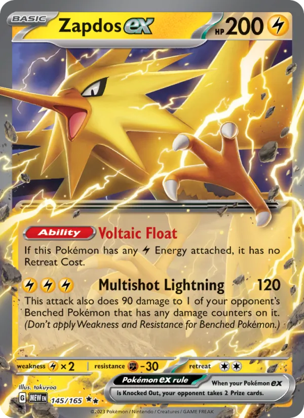 Zapdos ex #145/165 Scarlet & Violet 151 Near Mint Pokemon Card