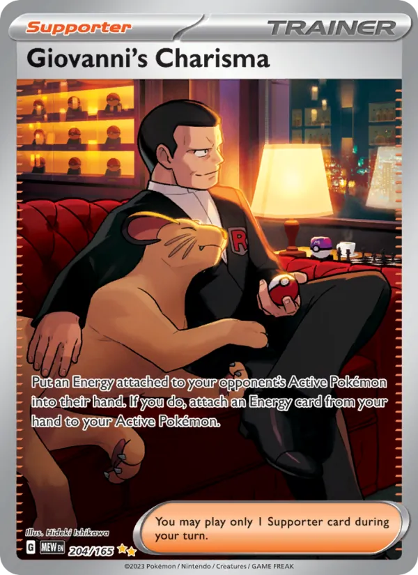 Giovanni's Charisma #204/165 Scarlet & Violet 151 Near Mint Pokemon Card