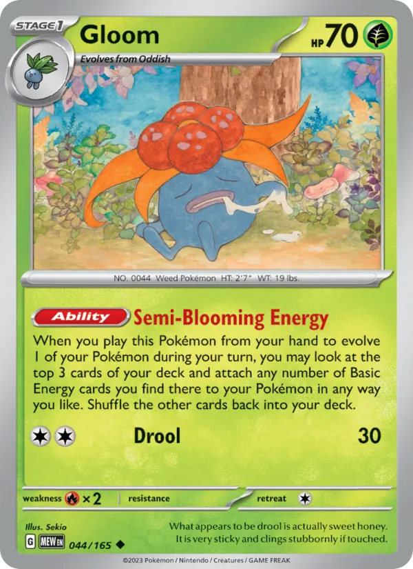 Gloom #44/165 Scarlet & Violet 151 Near Mint Pokemon Card