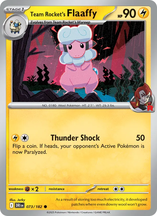 Team Rocket's Flaaffy - Destined Rivals - #073 - Near Mint - Pokemon Card