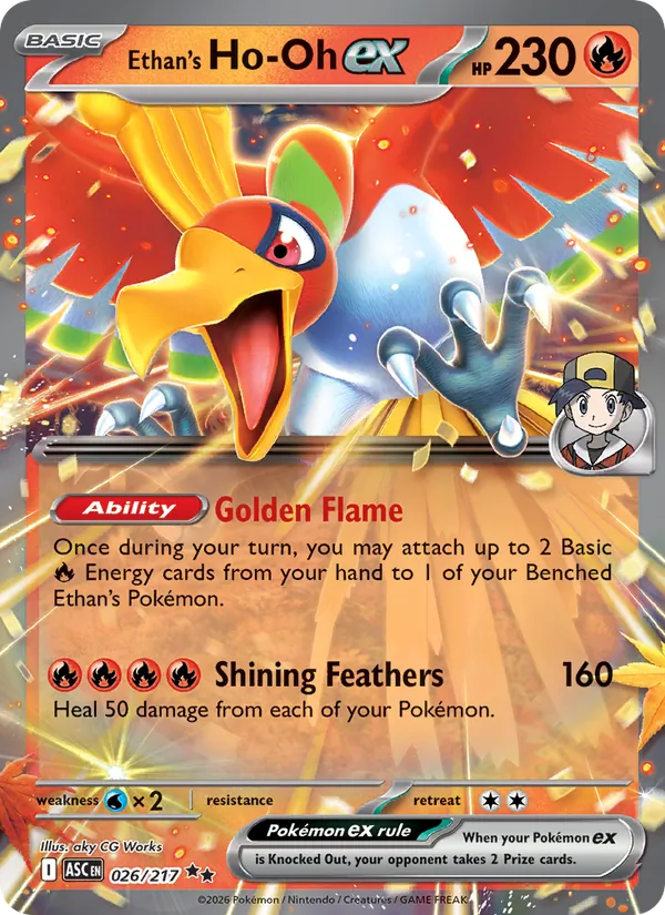 Ethan's Ho-Oh ex - Ascended Heroes - #026 - Near Mint - Pokemon Card