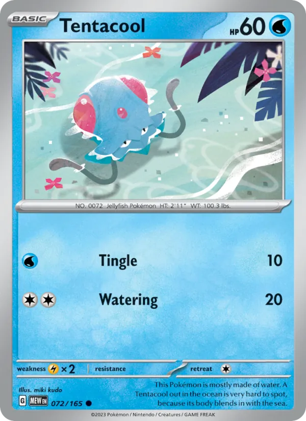 Tentacool #72/165 Scarlet & Violet 151 Near Mint Pokemon Card