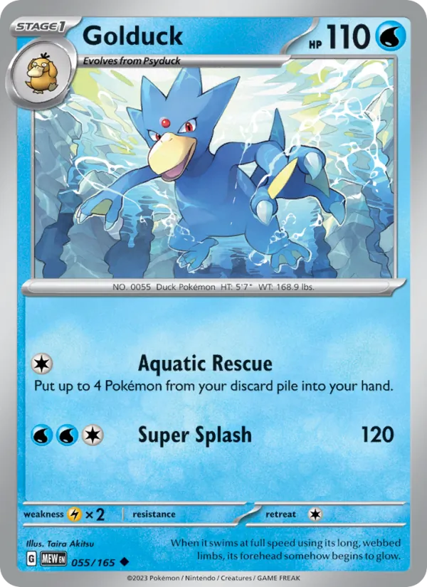 Golduck #55/165 Scarlet & Violet 151 Near Mint Pokemon Card