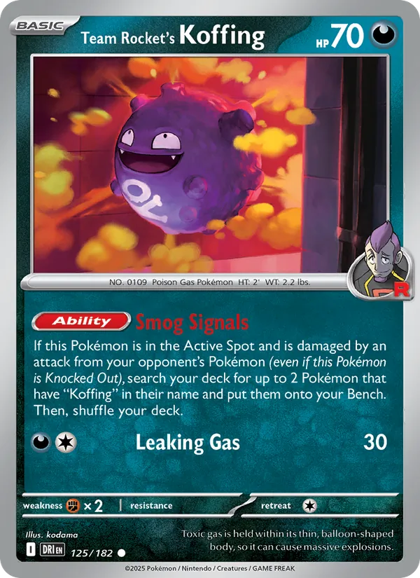 Team Rocket's Koffing - Destined Rivals - #125 - Near Mint - Pokemon Card
