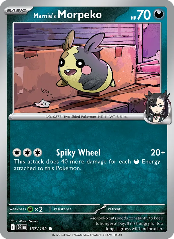 Marnie's Morpeko - Destined Rivals - #137 - Near Mint - Pokemon Card