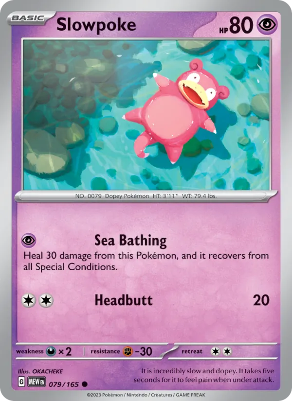 Slowpoke #79/165 Scarlet & Violet 151 Near Mint Pokemon Card