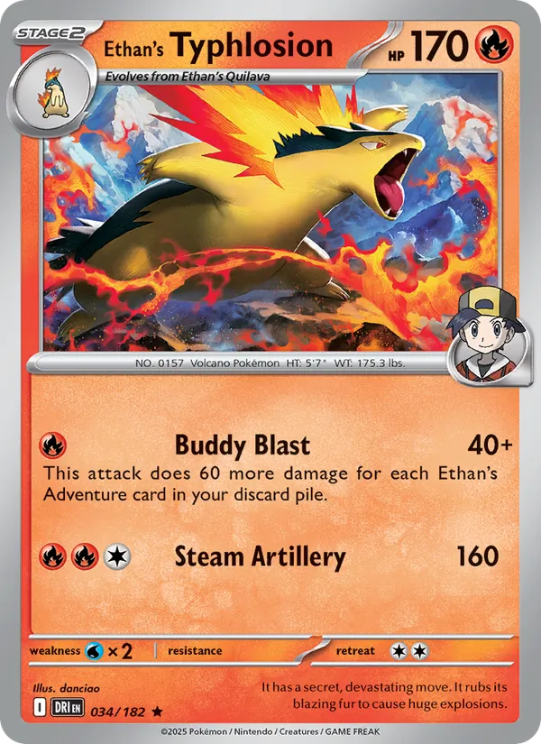 Ethan's Typhlosion - Destined Rivals - #034 - Near Mint - Pokemon Card