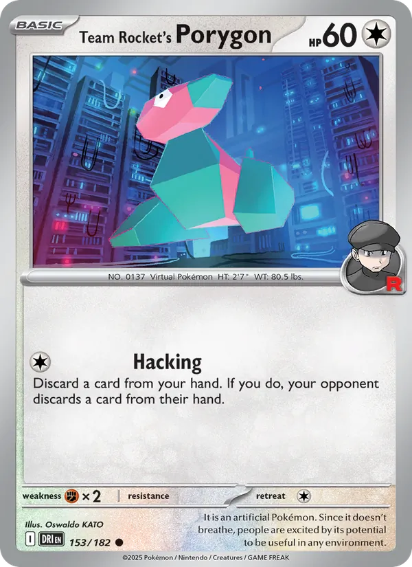 Team Rocket's Porygon - Destined Rivals - #153 - Near Mint - Pokemon Card