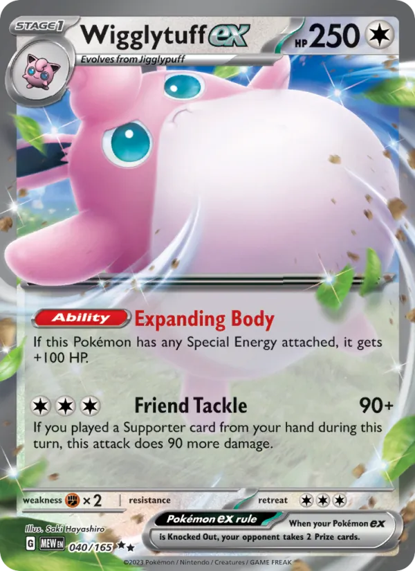 Wigglytuff ex #40/165 Scarlet & Violet 151 Near Mint Pokemon Card