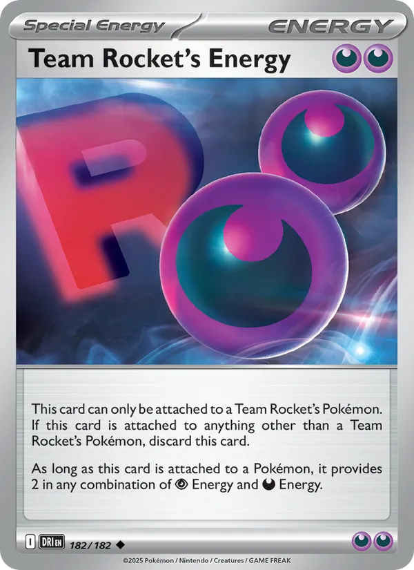 Team Rocket's Energy - Destined Rivals - #182 - Near Mint - Pokemon Card