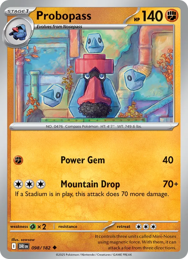 Probopass - Destined Rivals - #098 - Near Mint - Pokemon Card