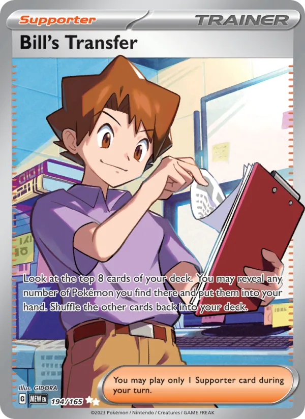Bill's Transfer #194/165 Scarlet & Violet 151 Near Mint Pokemon Card