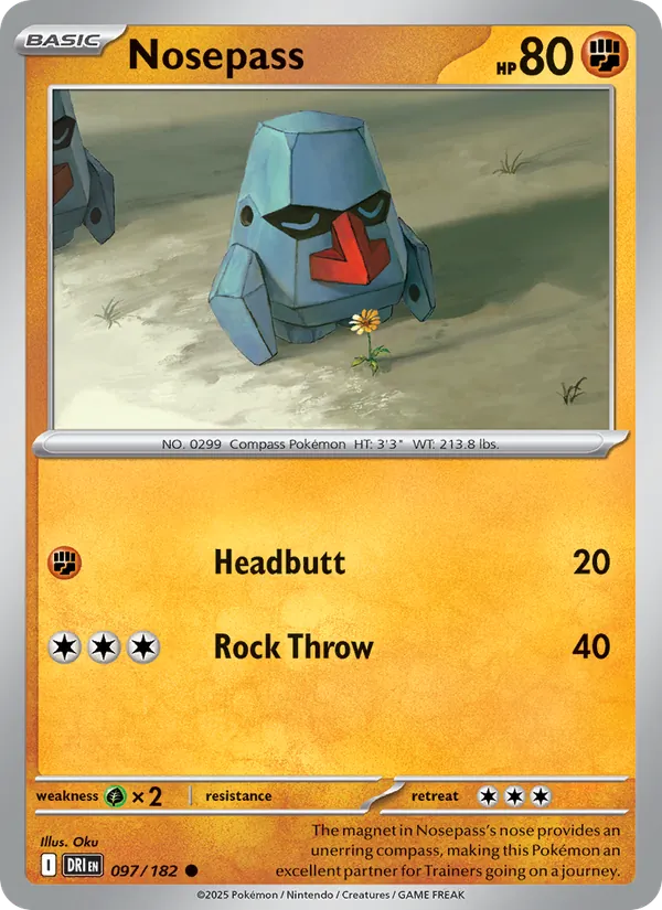 Nosepass - Destined Rivals - #097 - Near Mint - Pokemon Card