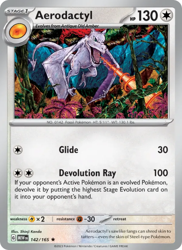 Aerodactyl #142/165 Scarlet & Violet 151 Near Mint Pokemon Card