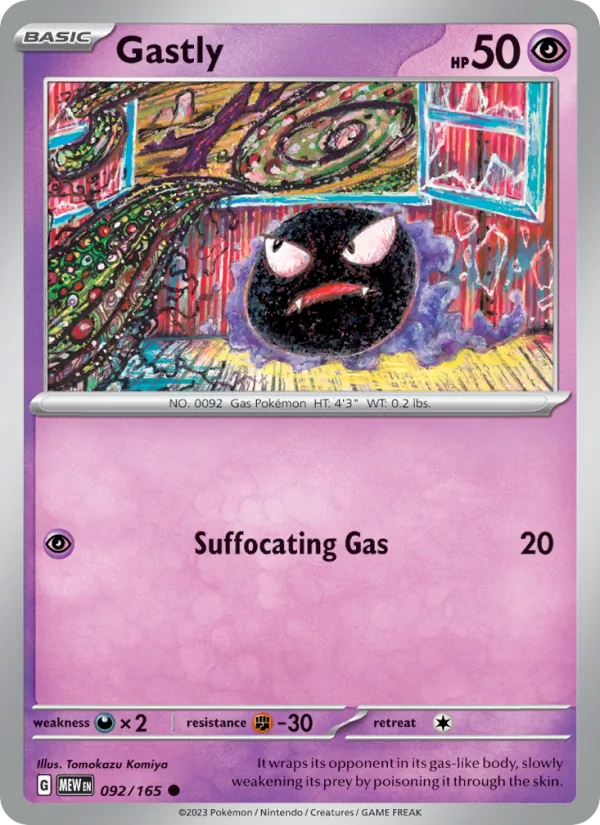 Gastly #92/165 Scarlet & Violet 151 Near Mint Pokemon Card